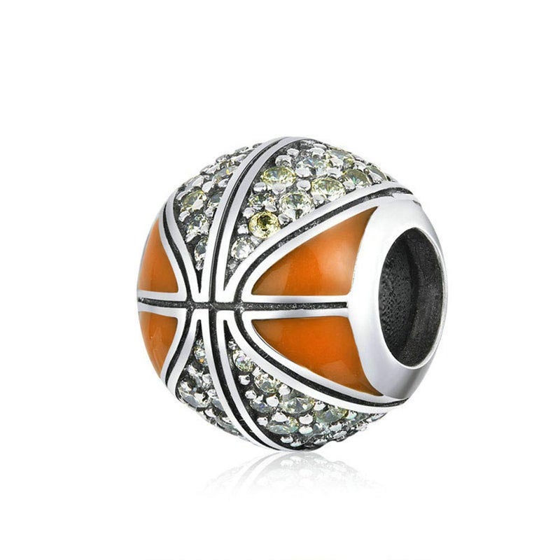 LAMOONY Basketball Charm 925 Sterling Silver Sport Charm Volleyball Baseball Ball Headphone Family DIY for Pandora Charm Bracelet - Image 1